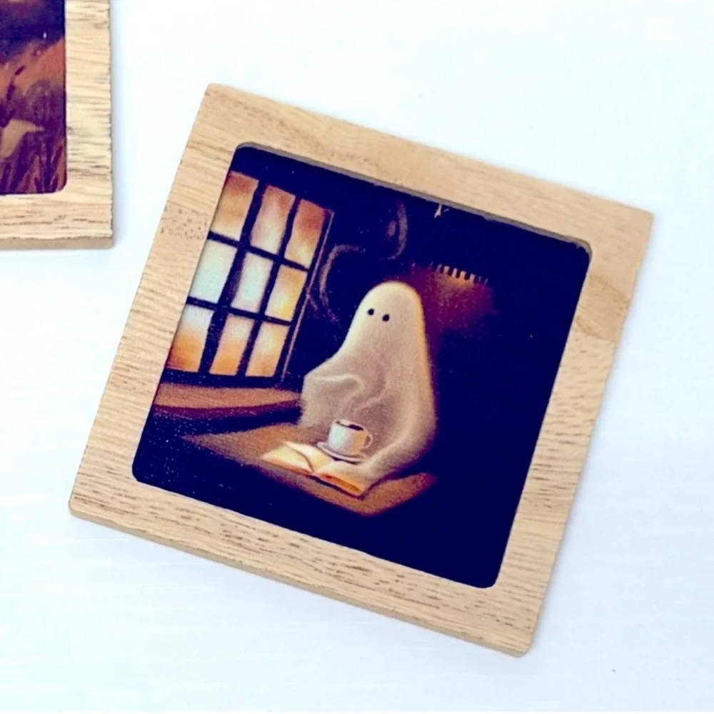 3 for $15 SALE Target Bullseye Playground Full Set of 3 Ghost Art Wooden Magnets